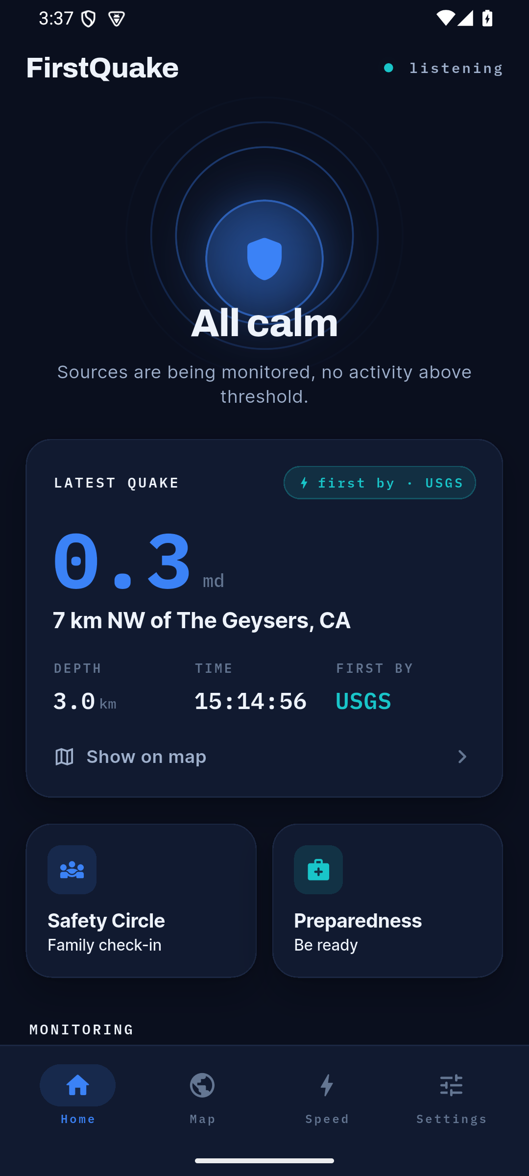 FirstQuake app